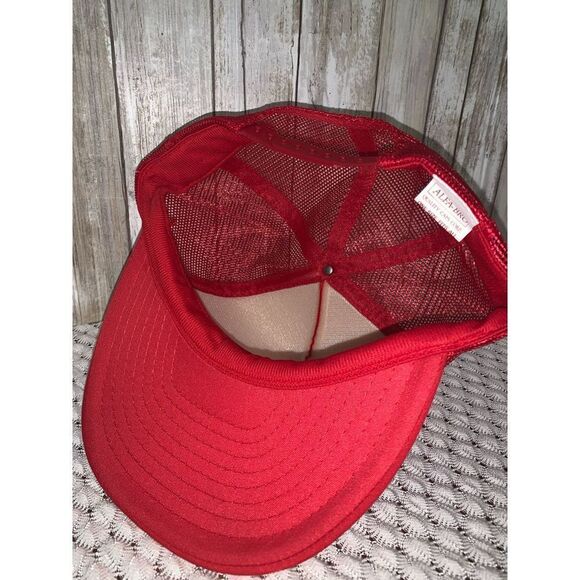 Vintage Red Mesh Trucker Hat One Size Fits All - Picture 6 of 7
